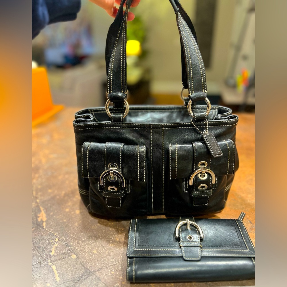 Coach Leather Purse & Wallet Set